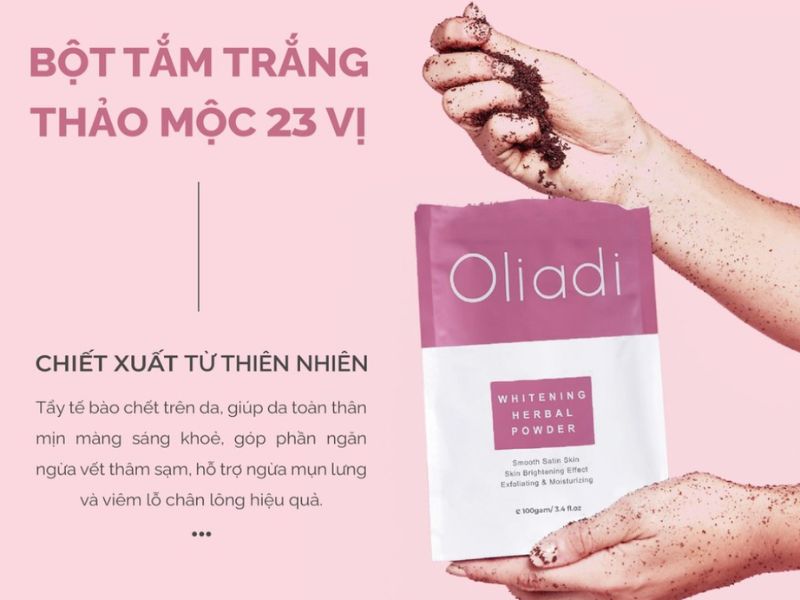 Sản phẩm tắm trắng đến từ Oliadi - một công ty sản xuất mỹ phẩm tại Việt Nam