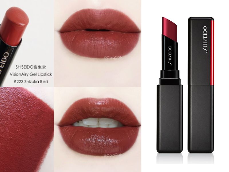 Son Shiseido Visionnaire Gel Lipstick #223 Shizuka Red mang lại cảm giác mềm mại